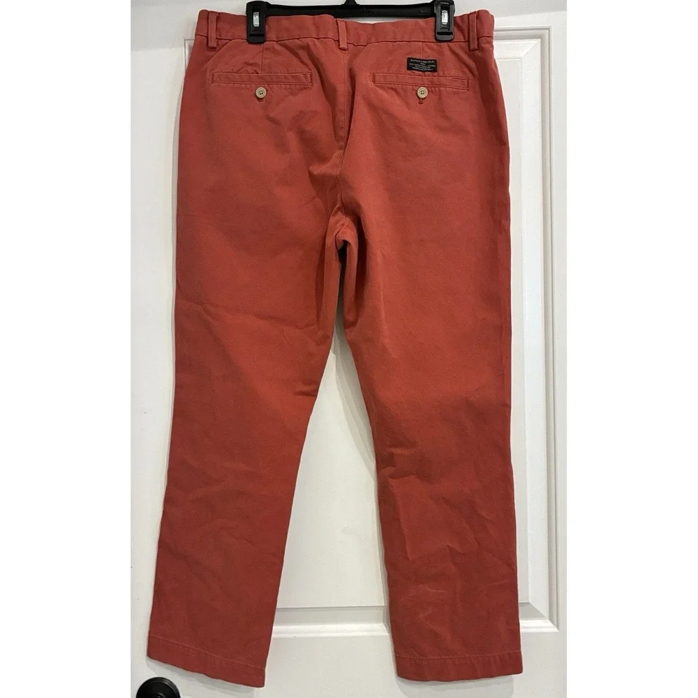 Banana Republic Fulton Skinny Chino Pants Mens 36x30 Nantucket Red 100% Cotton